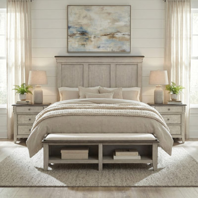 Cathleen Queen Storage Bed & Two Nightstands Bedroom Set