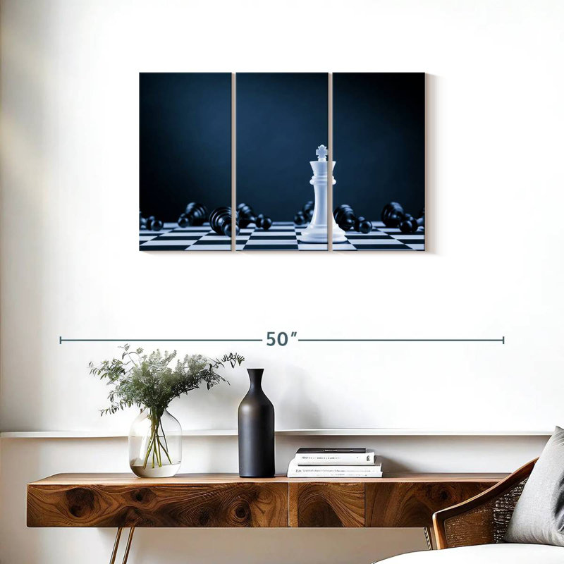 Senne White Chess King, 20" H x 33" W