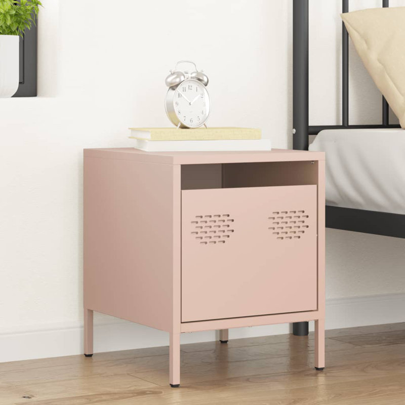 Astraea 35cm W Bedside Table, Pink, Individual