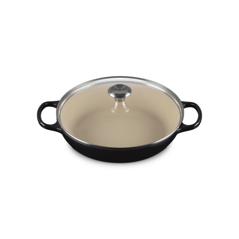 Le Creuset Enameled Cast Iron Signature Round Braiser With Glass Lid, Licorice