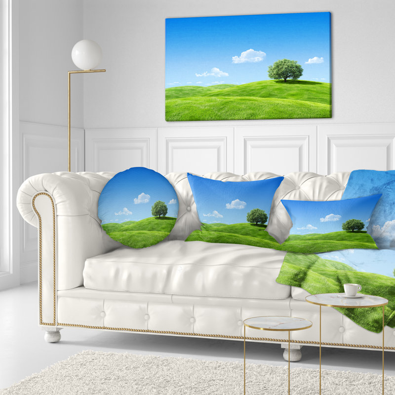 Coussin lombaire à motif d'arbres et paysage