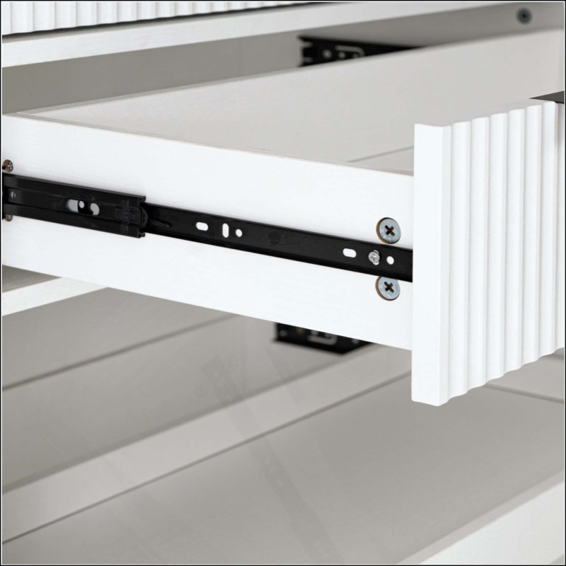Armoire de cuisine avec 3 tiroirs à clavier et 6 tablettes de porte réglables, Blanc