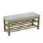 Banc de rangement rembourré avec range-chaussures à deux niveaux-1998876407