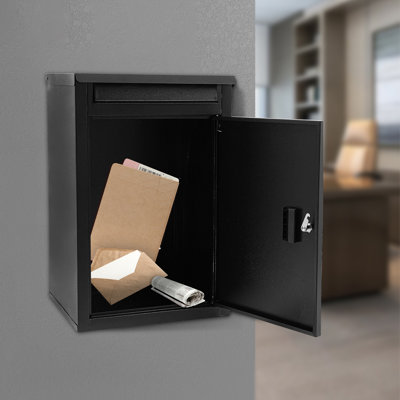 Delivery Box Wall-Mounted Parcel Drop Box Mail Box with Key Lock