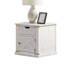 Table de bout de style rustique blanc antique avec table de bout et tiroirs