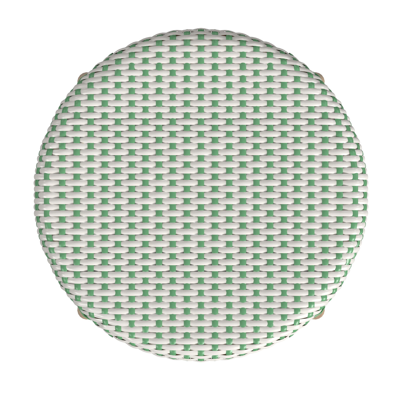 Alastair Bar & Counter Stool, Counter Stool (24" Seat Height), White/Green Dot/Natural Rattan Frame