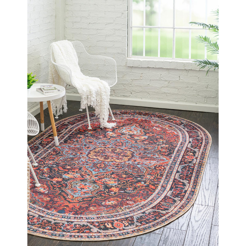 Tapis oriental bourgogne Gamero, Ovale 2 pi x 3 pi 1 po