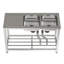 Borough Wharf 500mm W Single Bowl Stainless Steel Kitchen Sink with 2 Faucet Holes