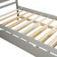 Lit plateforme simple en bois massif Abrams, cadre de lit-419384326