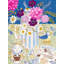 Tapis décoratif moderne à motif de vase, de fleurs, d'oiseaux et de coquillages de la collection Barcelona-1904053787
