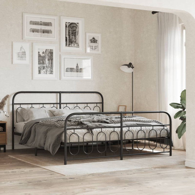 Raaghav Metal Bed, Black, Small Single (2'6)