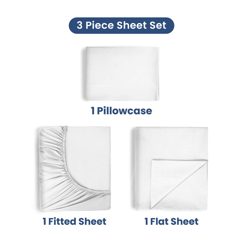 Martex 400 Thread Count Luxury Sheet Set 100% Long Staple Cotton Sateen Weave Silky Soft & Durable, Wrinkle & Fade Resistant, Deep Pocket
