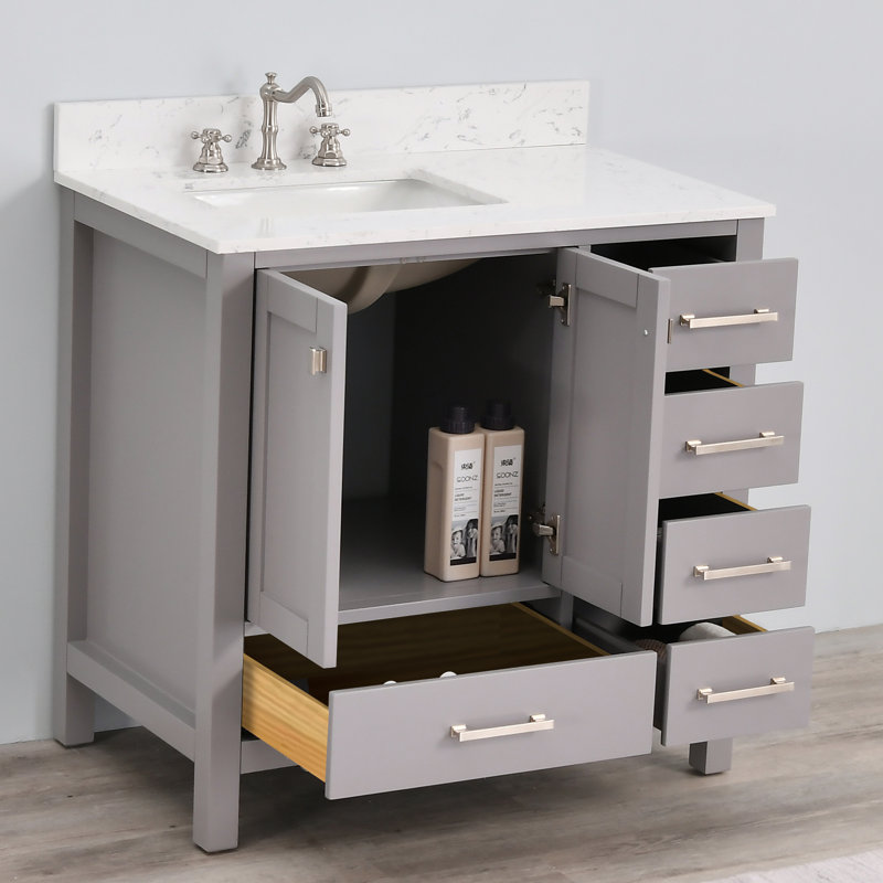 Linton 36" Single Bathroom Vanity Set, Gray