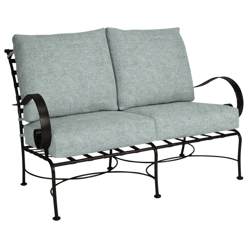 Classico Outdoor 2 - Seat Loveseat, Carbon Black, Cast Lagoon