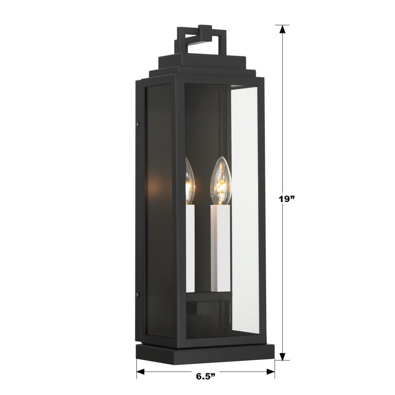 Applique murale en acier Tushara, 19" H x 6.5" W x 5.25" D, 2 Lights