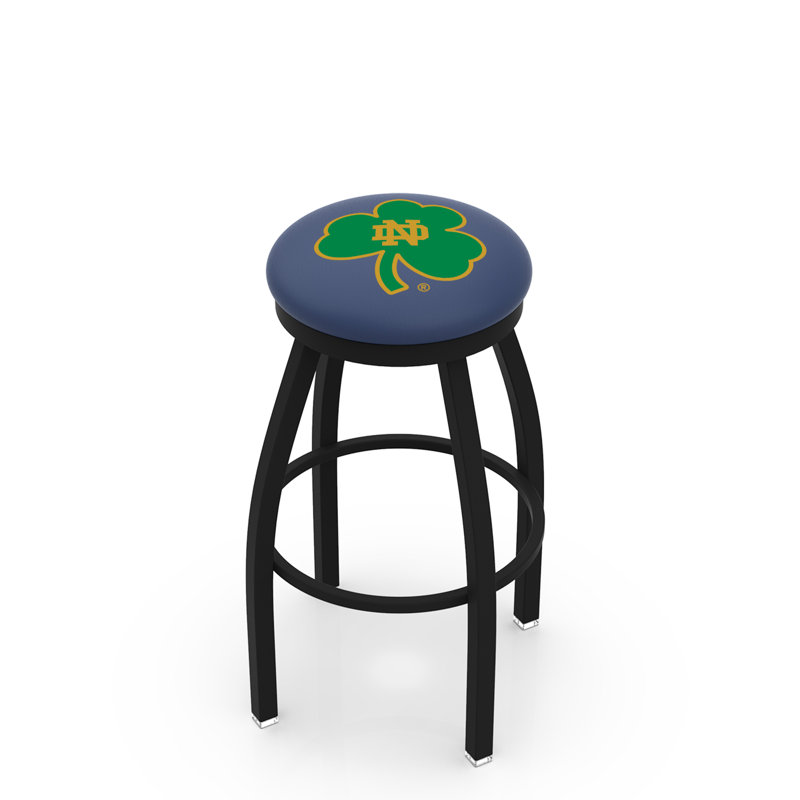 NCAA 36" Swivel Bar Stool, Notre Dame - "Shamrock", Black