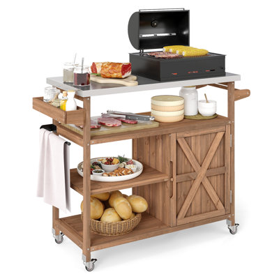 Solid Wood Bar Cart