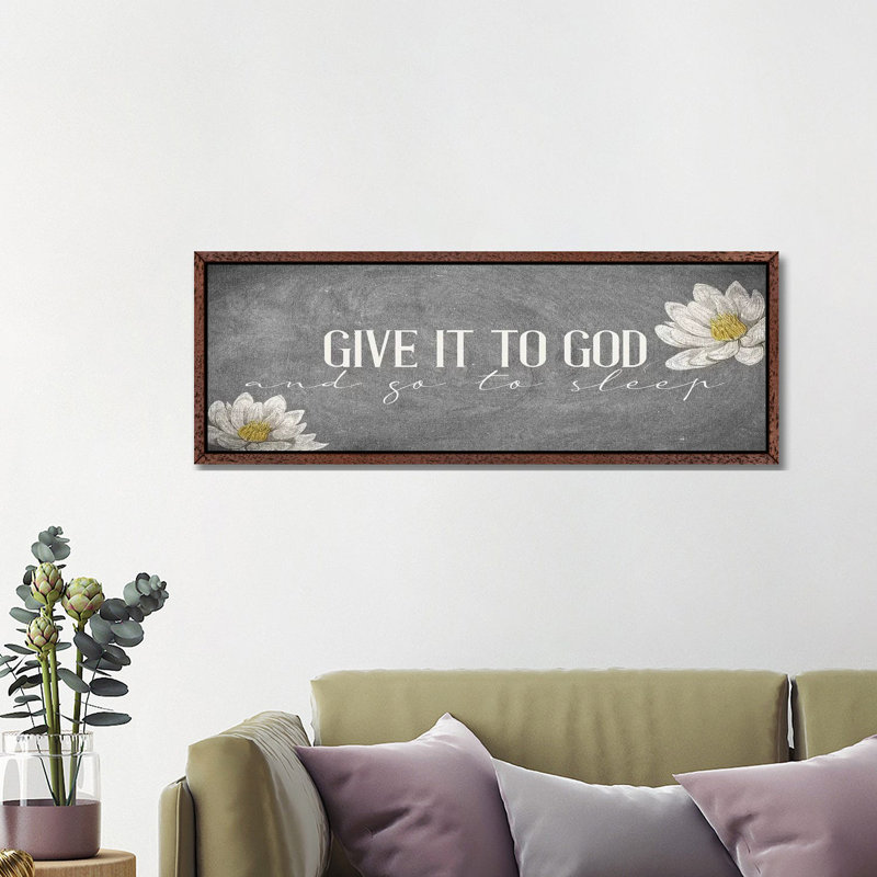 Give It by Kimberly Allen - Panoramic Print on Canvas, Classic Brown Wood Framed, 40.64cm H x 121.92cm W x 3.81cm D