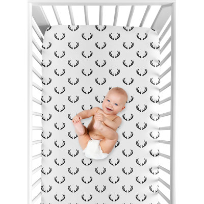 Woodland Camo Deer Antler Fitted Crib Sheet