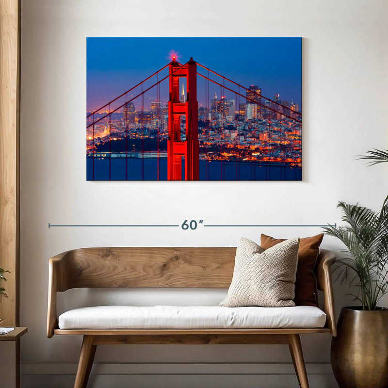 Lilie Glowing Golden Gate Bridge, 30" H x 45" W