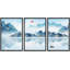 «Abstract Landscape Mountain Reflection», peinture sur toile flottante 3 pièces-70991587-70991588