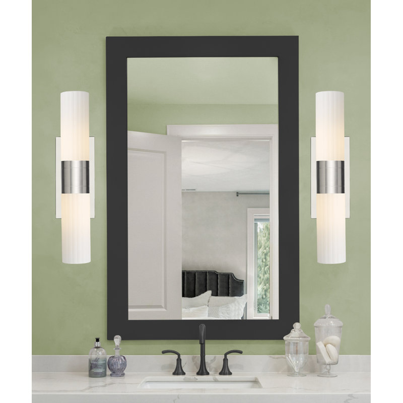 Éclairage pour meuble-lavabo mural 8 po Empire, Blanc, Nickel satiné