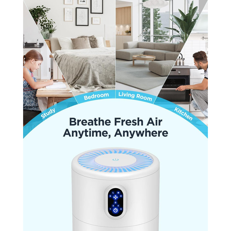 Mooka White Tower Air Purifier with True HEPA Filter