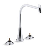 Triton Three-Hole Widespread Kitchen Sink Faucet with 8" Multi-Swivel Spout, Requires Handles