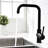 Matte Black Kitchen Sink Tap Single Handle 1 Hole For Commercial Bathrooms Brushed Nickel Faucet Bathroom Sinks