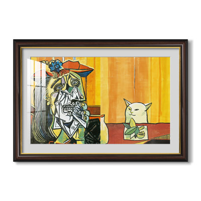 Même une femme criant après un chat (parodie de Picasso), vers 2019 - Artiste Internet (inconnu) - Tirage encadré sur mesure