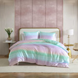 Betsey Johnson Ombre Satin Purple Duvet Cover Set