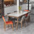 Modern Inset Rectangular Rock Slab Dining Table-1860338713