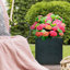 Concrete Effect Square Planter, Frostproof Reinforced Stone Outdoor Plant Pot, Garden Planter Box with Drainage Holes-517476285-517475466