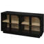 Armoire noire avec façade en acrylique pour le rangement et le style du salon - Porte imperméable pour espace de travail