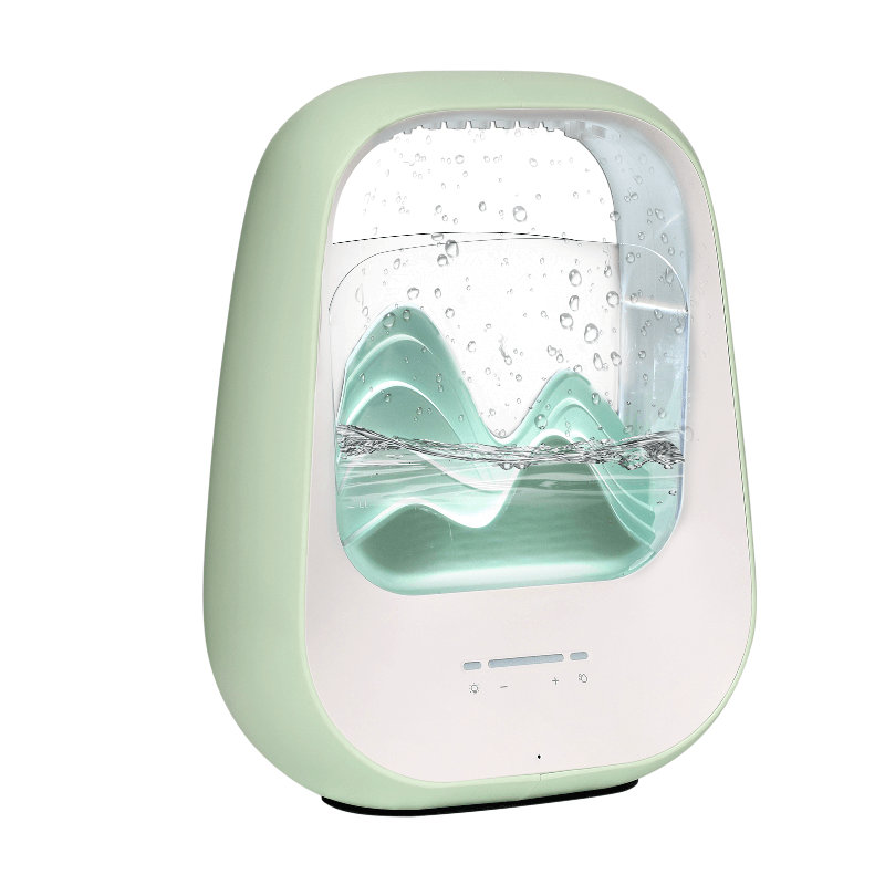 Machine à bruit de pluie blanche avec humidificateur, haut-parleur Bluetooth et diffuseur d'arôme, lumière d'ambiance 7 couleurs et sons naturels pour la chambre à coucher, le bureau et la méditation, vert menthe