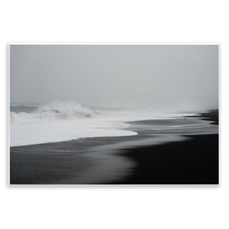 Plaque murale Cresting Waves Black Sand Coast, design par Jade Sharp Photo, H 10 po x l 15 po