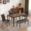 Ensemble de table de salle à manger 6 pièces avec banc et chaises (ensemble de 6)-1012651598-1012651597-1012651596