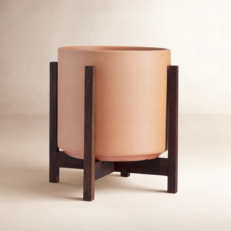 Keyes Pot Planter, Rust/Dark, 10.25" H x 10" W x 10"