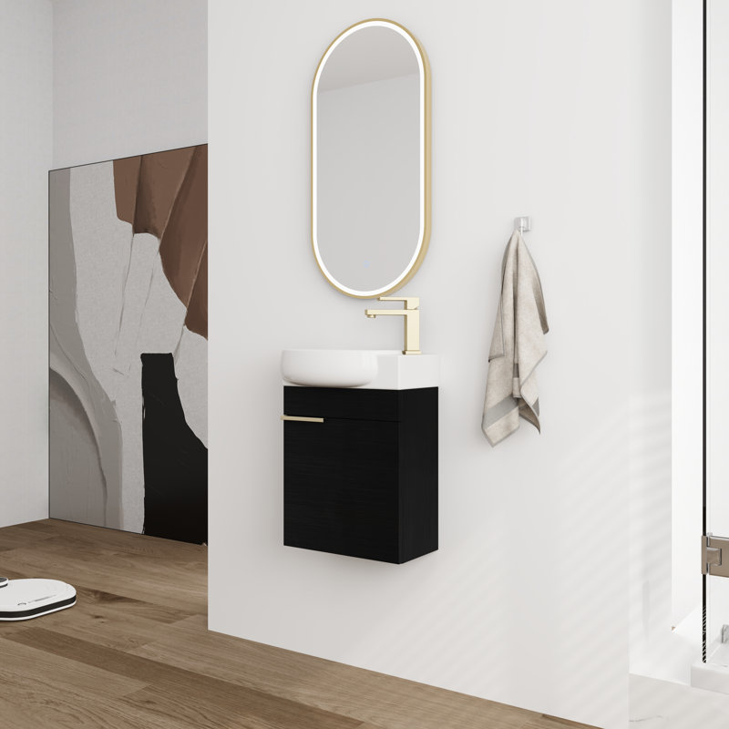 Meuble-lavabo simple 16 po avec comptoir en céramique