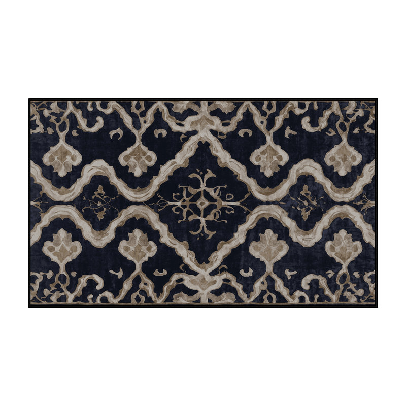 Machine Washable Gray Area Rug, Rectangle 5' x 7'