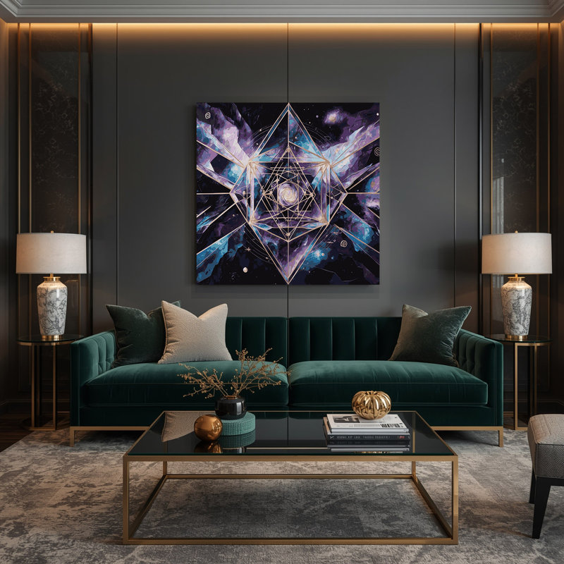 Art mural sur toile mauve, H 12 po x l 12 po