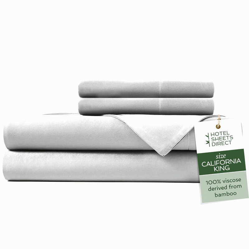 Rayon From BambooCool California Luxury Sheets - Silky Soft Cooling Bedding with Deep Pocket - 100% Viscose Grey Sheets for a Luxurious Night's Sleep