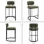 Upholstered Counter Stool with Metal Frame-1954613540