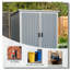 Armoire de rangement extérieure en résine imperméable 5X3ft avec portes verrouillables pour vélos et meubles de patio