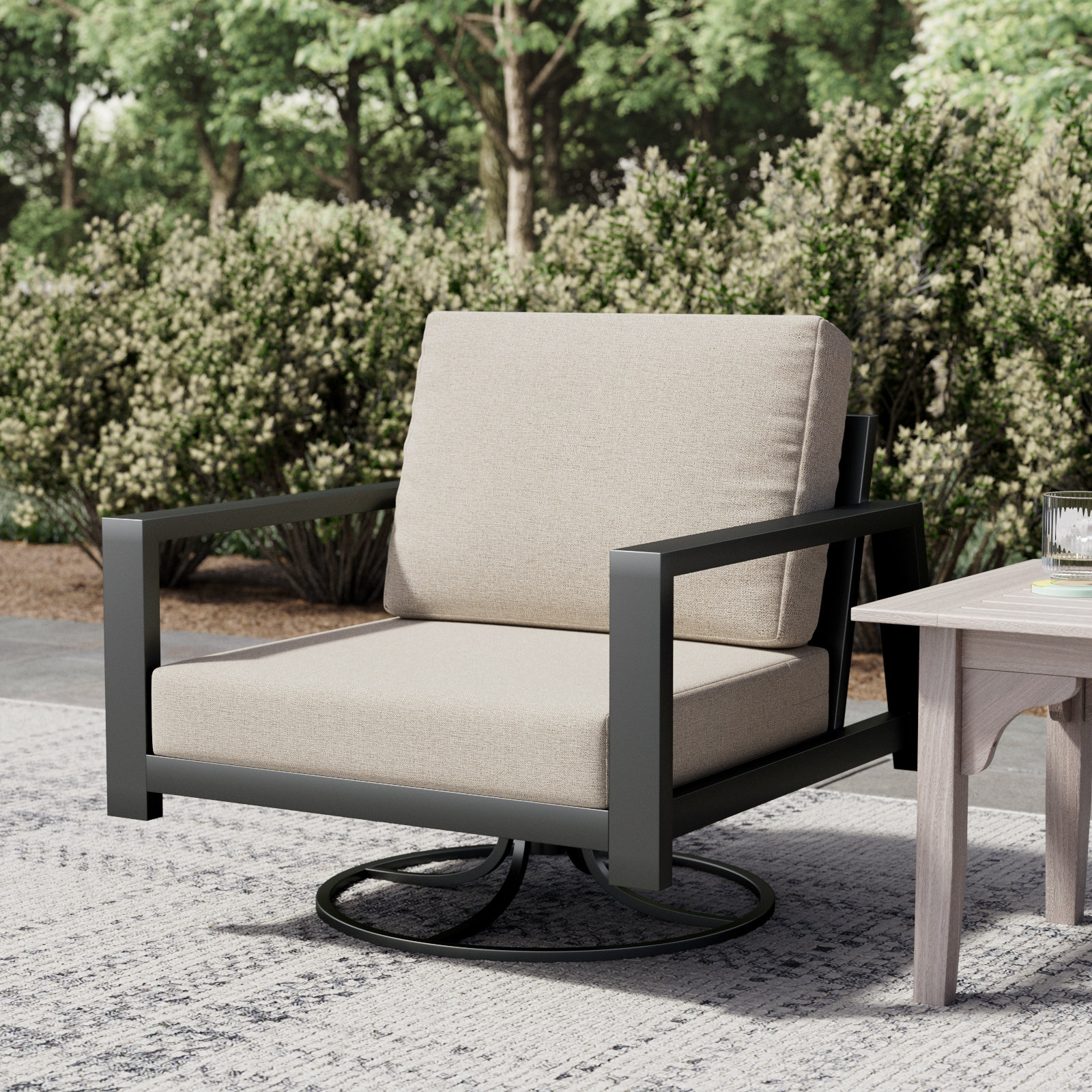 Townsend Sunbrella® Metal Patio Rocking Chair, Sunbrella® Cast Silver, No, Bare