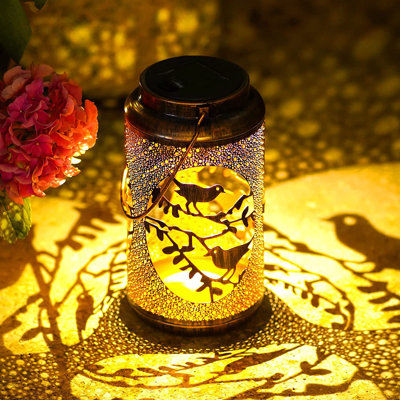 9'' Solar Powered Integrated LED Cylinder Lantern