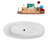 67" Streamline Soaking Glossy White Freestanding Tub and Tray With Internal Drain-101413350