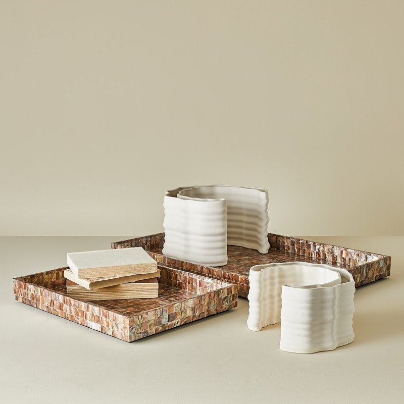 Plateau en nacre - Sunset-Sm, L 18 po x P 14 po x H 2,5 po