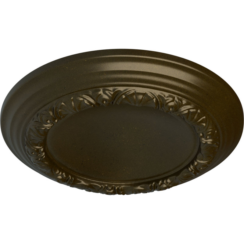 Médaillon de plafond H 12,5 po x l 12,5 po x P 1,5 po Carlsbad, Vert / doré