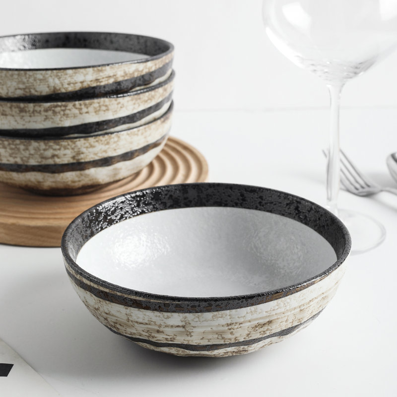Lucy Beige and Brown Porcelain 32-Piece Dinnerware Set